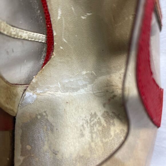 J Renée clear PVC and patent marble multi color slip on pumps size 12M - Picture 7 of 11